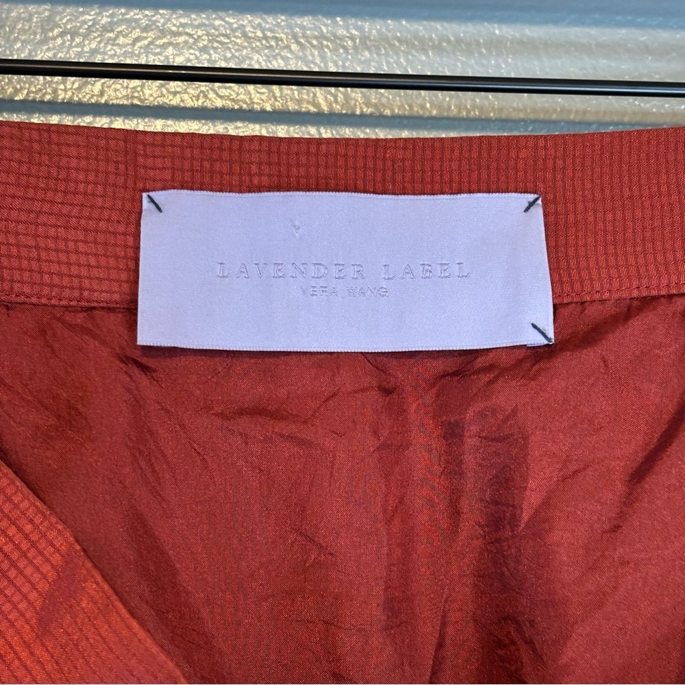 Vera Wang Lavender Label sz 6 Silk Pleated A-Line Skirt Bow Red - Picture 10 of 10